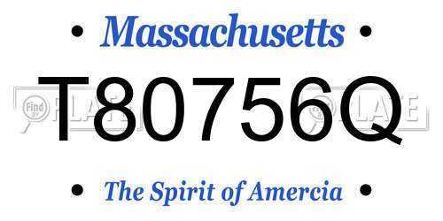 T80756Q Massachusetts License Plate