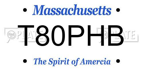T80PHB Massachusetts License Plate