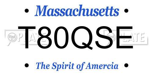 T80QSE Massachusetts License Plate