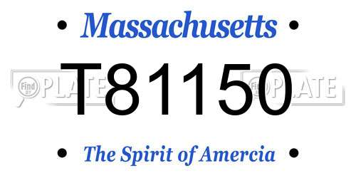 T81150 Massachusetts License Plate