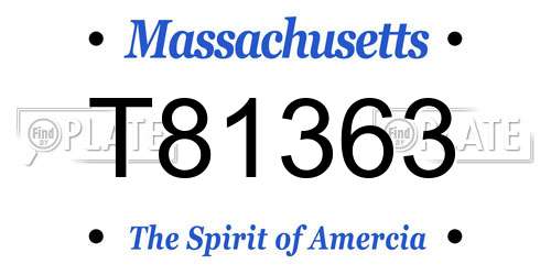 T81363 Massachusetts License Plate
