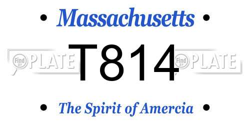 T814 Massachusetts License Plate