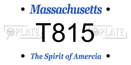 T815 Massachusetts License Plate