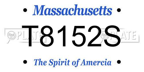 T8152S Massachusetts License Plate