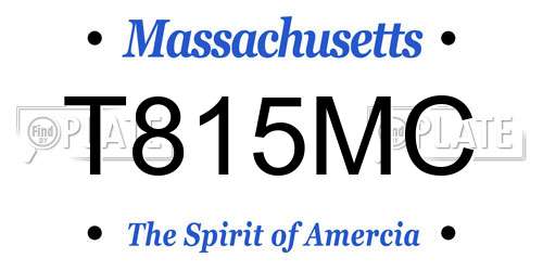 T815MC Massachusetts License Plate