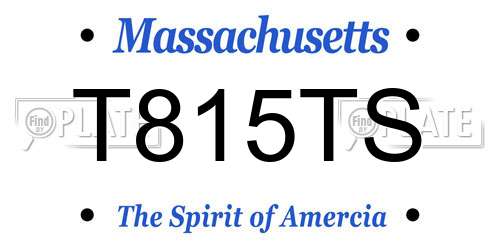 T815TS Massachusetts License Plate
