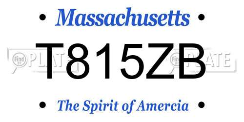 T815ZB Massachusetts License Plate