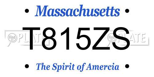 T815ZS Massachusetts License Plate