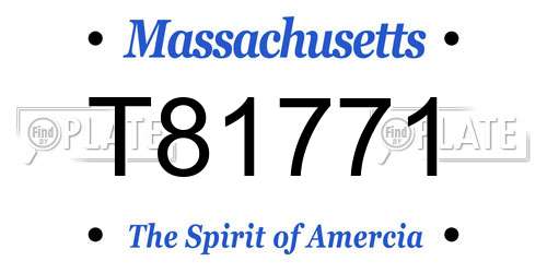 T81771 Massachusetts License Plate