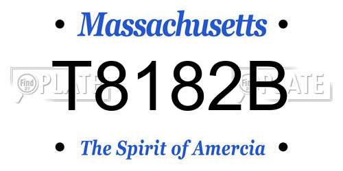 T8182B Massachusetts License Plate