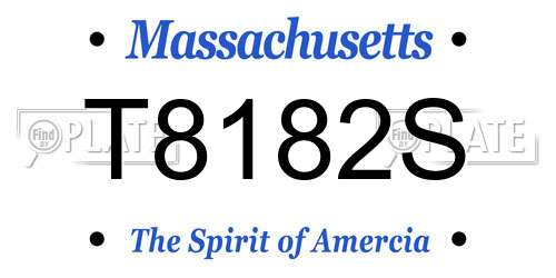 T8182S Massachusetts License Plate