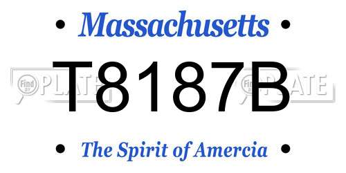 T8187B Massachusetts License Plate