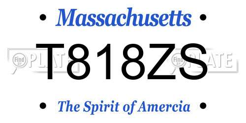 T818ZS Massachusetts License Plate