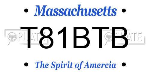 T81BTB Massachusetts License Plate