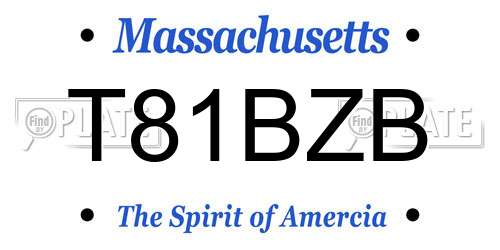 T81BZB Massachusetts License Plate