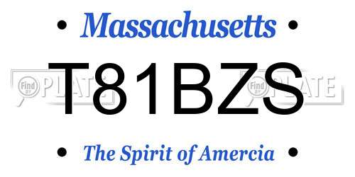 T81BZS Massachusetts License Plate