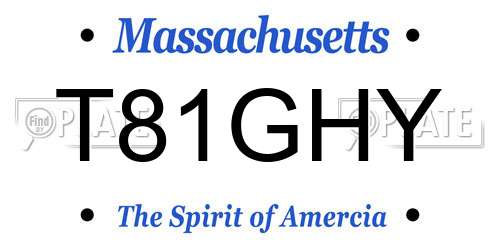 T81GHY Massachusetts License Plate