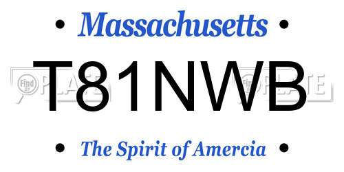 T81NWB Massachusetts License Plate