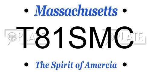 T81SMC Massachusetts License Plate