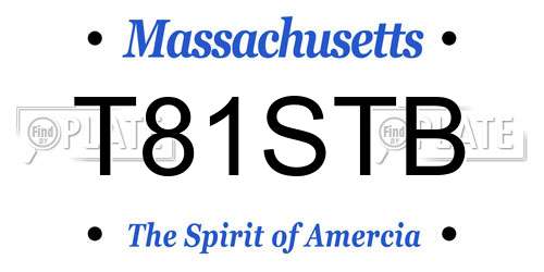 T81STB Massachusetts License Plate