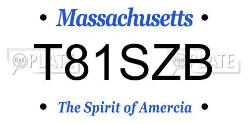 T81SZB Massachusetts License Plate