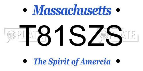 T81SZS Massachusetts License Plate
