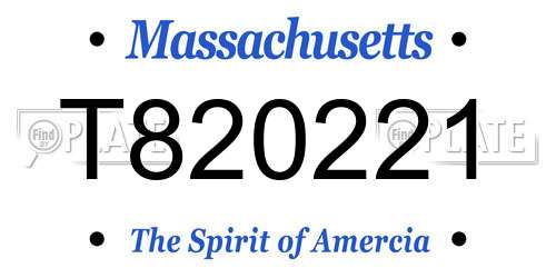 T820221 Massachusetts License Plate