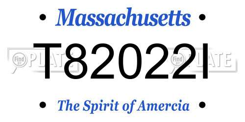 T82022I Massachusetts License Plate