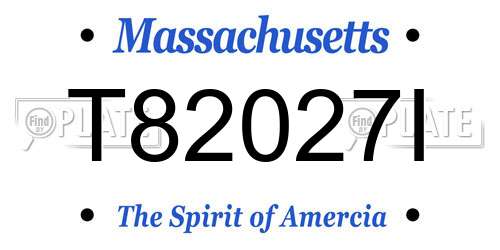 T82027I Massachusetts License Plate