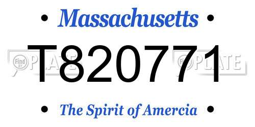 T820771 Massachusetts License Plate
