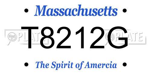 T8212G Massachusetts License Plate