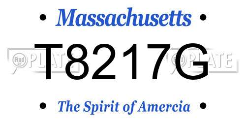 T8217G Massachusetts License Plate