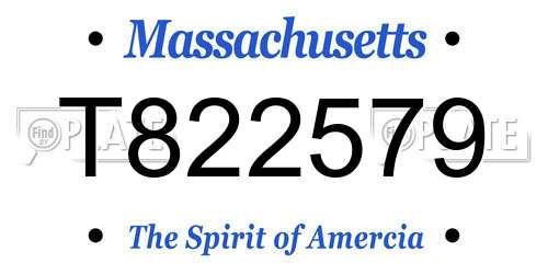 T822579 Massachusetts License Plate