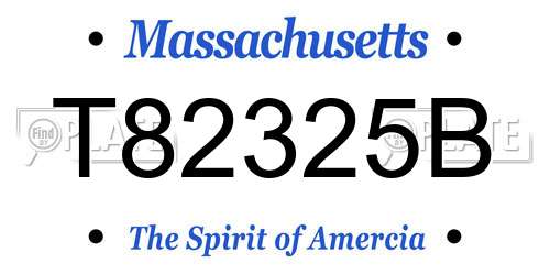 T82325B Massachusetts License Plate
