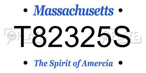 T82325S Massachusetts License Plate