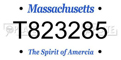 T823285 Massachusetts License Plate