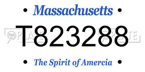 T823288 Massachusetts License Plate