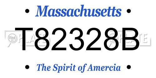 T82328B Massachusetts License Plate