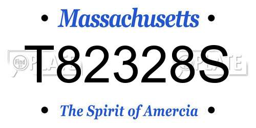 T82328S Massachusetts License Plate