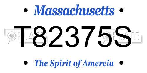 T82375S Massachusetts License Plate