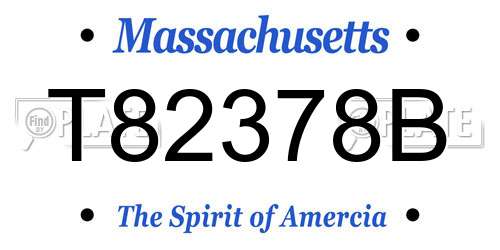 T82378B Massachusetts License Plate