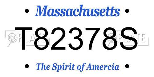 T82378S Massachusetts License Plate