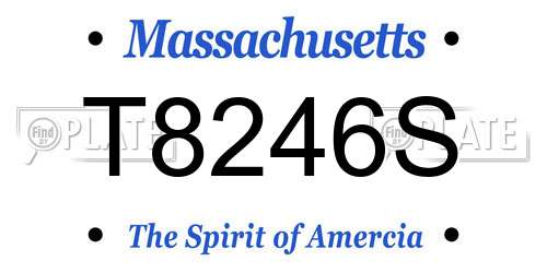 T8246S Massachusetts License Plate