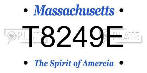 T8249E Massachusetts License Plate