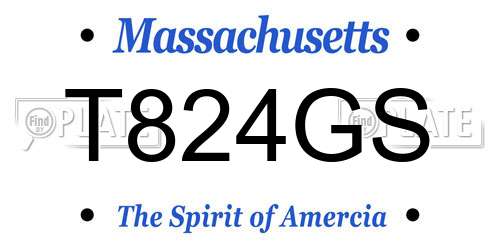 T824GS Massachusetts License Plate