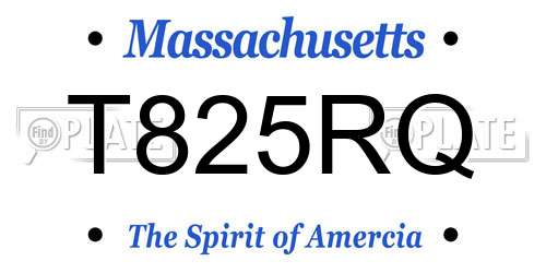 T825RQ Massachusetts License Plate