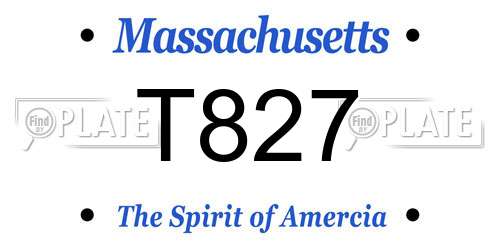 T827 Massachusetts License Plate