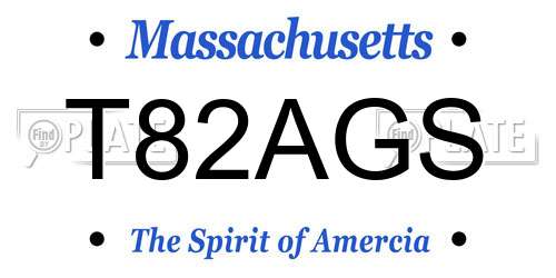 T82AGS Massachusetts License Plate