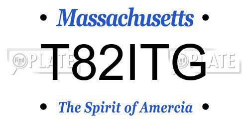 T82ITG Massachusetts License Plate