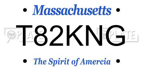 T82KNG Massachusetts License Plate